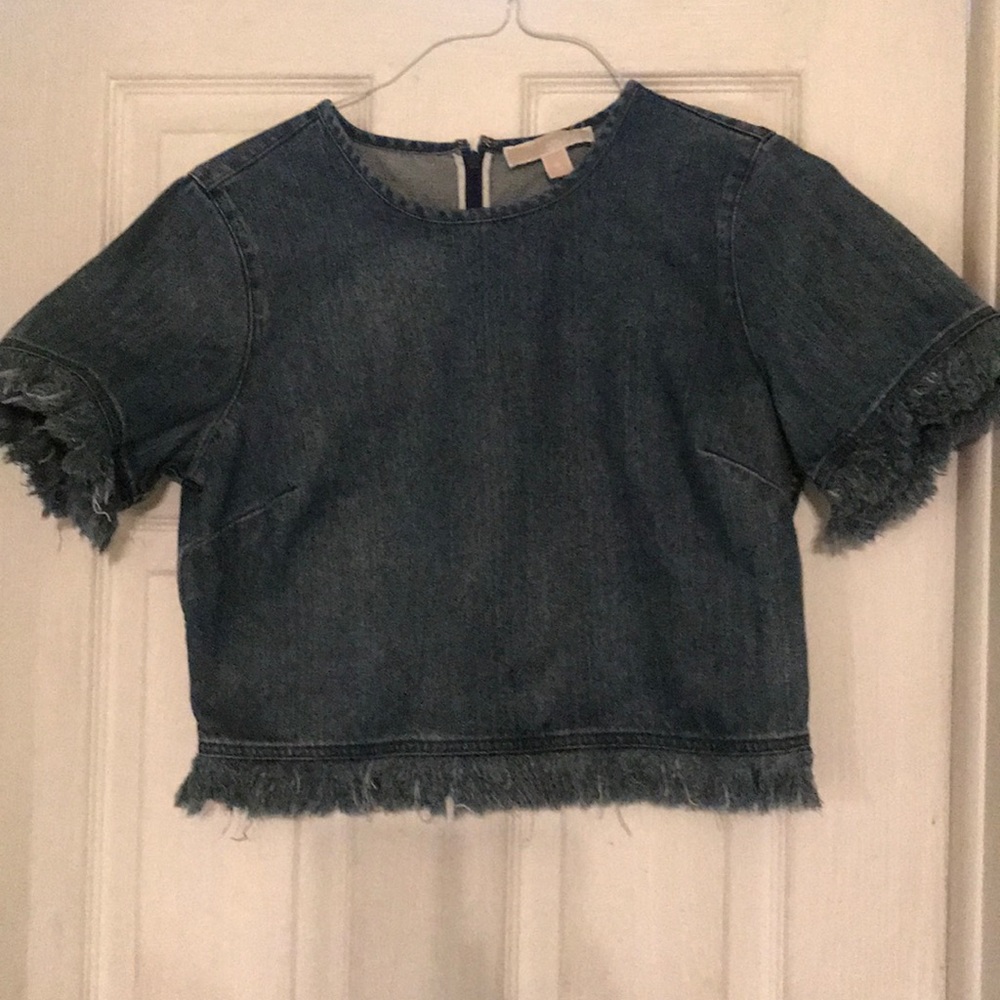 Michael by Michael Kors denim cropped top.